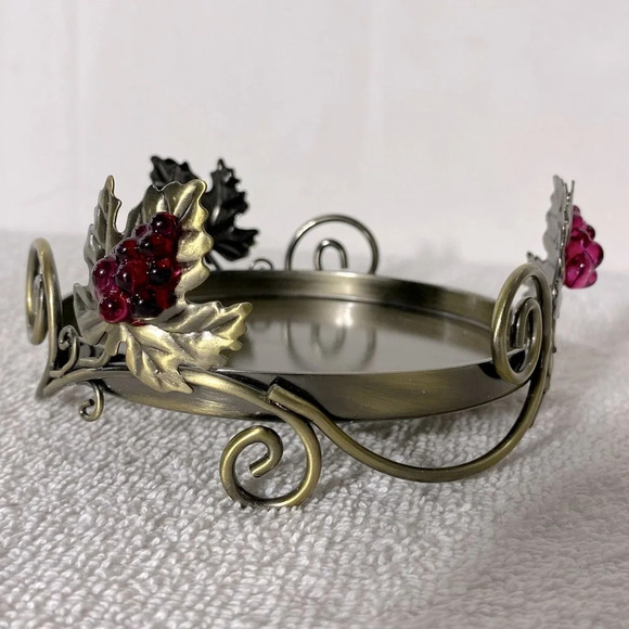 Vintage Party Lite Metal Candle Base Candle Holder Grapevine - Picture 2 of 11